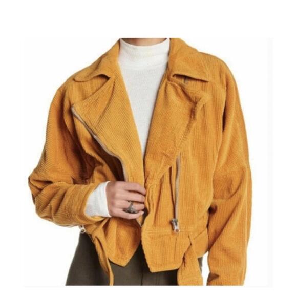 Free People Slouchy Dolman Moto Jacket in Caramel, Size Large - Picture 8 of 8
